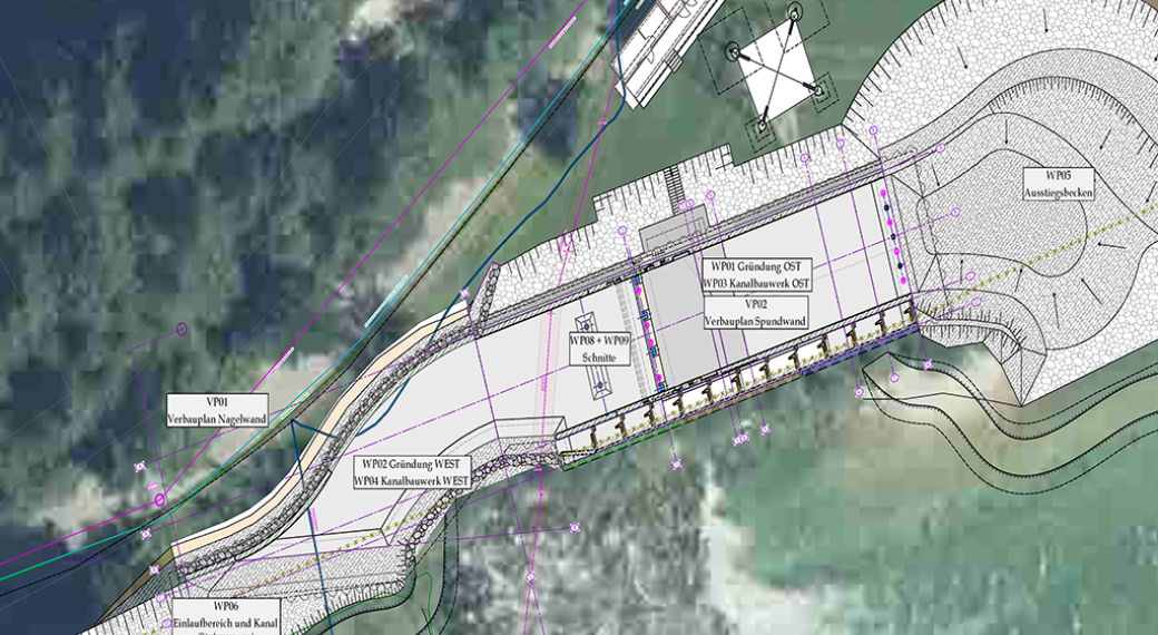 Overview of the construction site