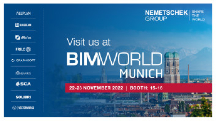 Die Digitalisierung vorantreiben: Nemetschek Group mit neun starken Marken auf der BIM World 2022 Munich 