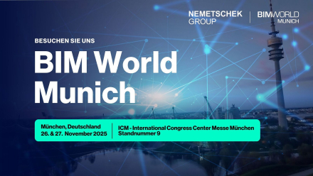 Smarter, nachhaltiger, besser vernetzt: Die Nemetschek Group präsentiert KI und Digitale Zwillinge auf der BIM World Munich